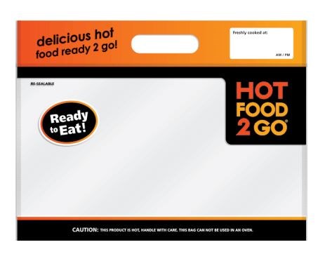 Hot Food 2 Go Resealable Bags Large 340x260x140mm
